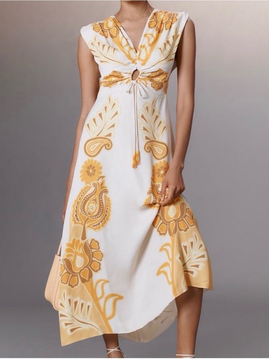 FARM Rio Dresses & Skirts - NWT! FARM Rio x Anthropologie Yellow Floral Sleeveless Maxi Dress - L